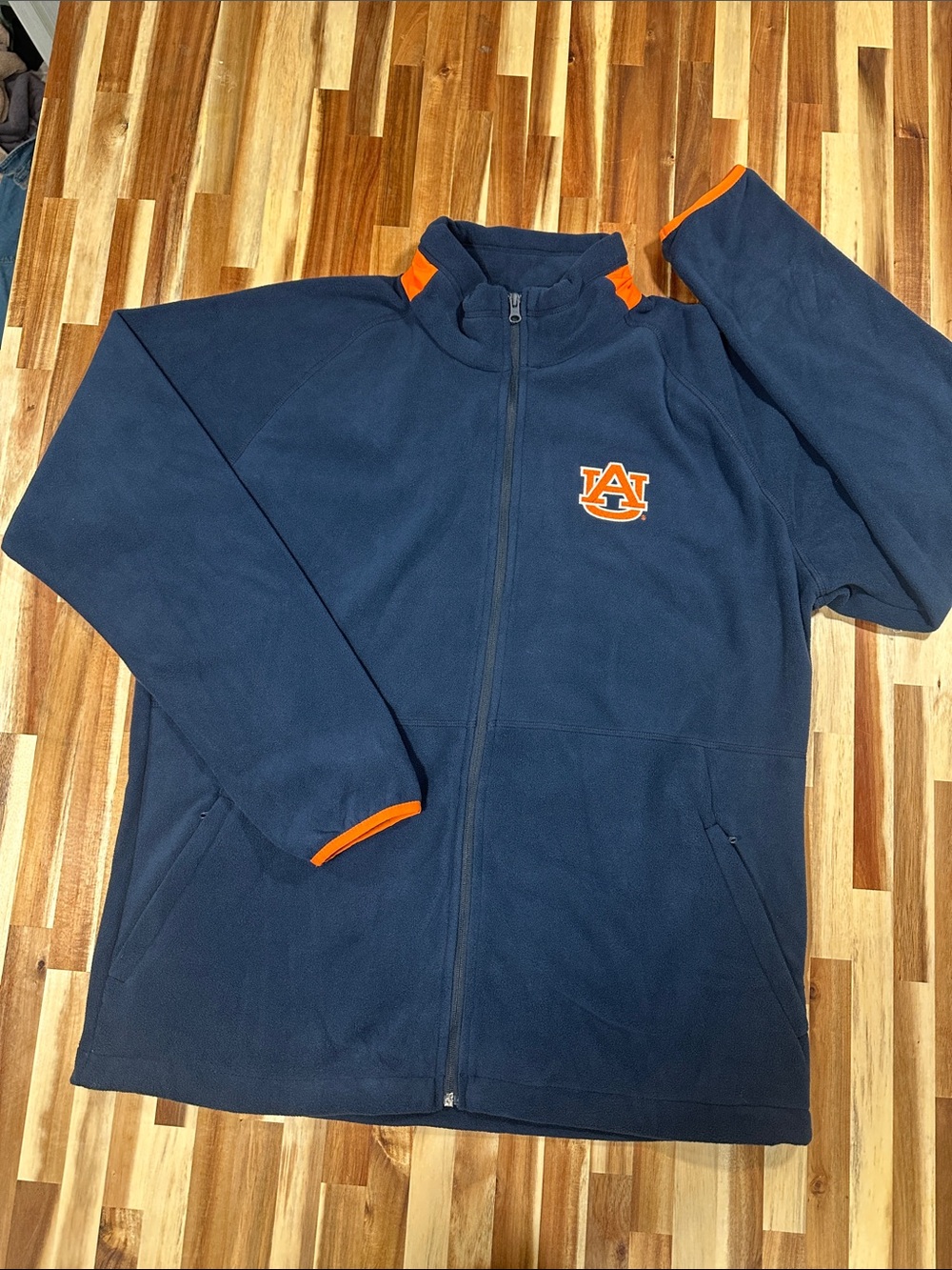 Auburn Logo Navy & Orange Full-Zip Columbia Fleece Jacket 554